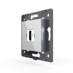 Розетка 1 пост HDMI 2.0 Livolo, цвет серый (механизм)