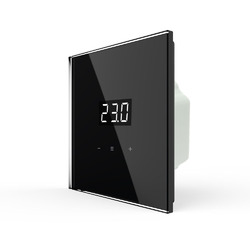 Терморегулятор Terneo S, стеклянная панель, сенсорное управление, внешний датчик температуры, черный