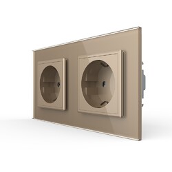 Розетка Livolo 2 модуля Золотая