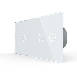 Сенсорный выключатель Livolo 3 клавиши (1-2) 2 поста Белый