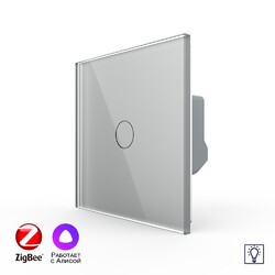 Одноклавишный умный сенсорный диммер Livolo ZigBee, 1 пост, Серый