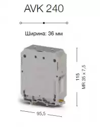 0.0.0.3.04369, Клеммник на DIN-рейку 240мм.кв. (бежевый);  AVK240