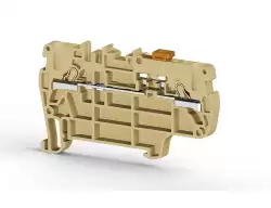 0.0.0.3.07160, Клеммник пружинный быстрозажимной (Push in) 2,5 мм.кв., с размыкателем (бежевый); PYK 2,5A