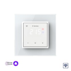 Wi-Fi Терморегулятор Terneo SX с рамкой LIVOLO с сенсорным управлением, внешний датчик температуры, белый