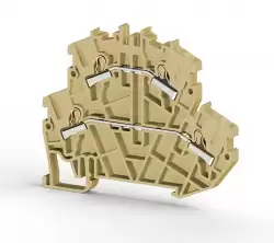 0.0.0.3.07170, Клеммник 2-х ярусный пружинный быстрозажимной (Push in), 2,5 мм.кв. (бежевый); PYK2,5-2F