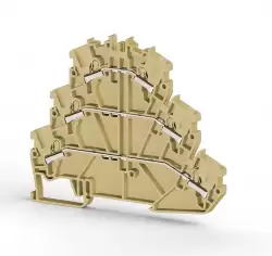 0.0.0.3.07190, Клеммник 3-х ярусный пружинный быстрозажимной (Push in), 2,5 мм.кв. (бежевый); PYK2,5-3F