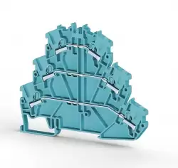 0.0.0.3.07191, Клеммник 3-х ярусный пружинный быстрозажимной (Push in), 2,5 мм.кв. (синий); PYK2,5-3F