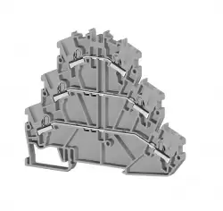 0.0.0.3.07199, Клеммник 3-х ярусный пружинный быстрозажимной (Push in), 2,5 мм.кв. (серый); PYK2,5-3F