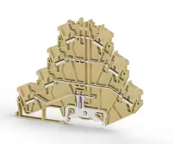 0.0.0.3.07200, Клеммник пруж.быстрозажимной (Push in) 3-х ярусный, с конт. на DIN-рейку, 2,5 мм.кв., (бежевый); PYK2,5-3FT 