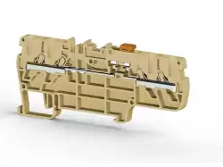 0.0.0.3.07210, Клеммник пруж.быстрозажимной (Push in) 4-х выводной, с размыкателем, 2,5 мм.кв., (бежевый); PYK 2,5CCA 