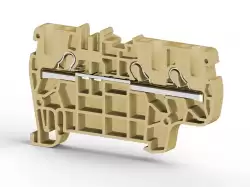 0.0.0.3.07220, Клеммник пруж.быстрозажимной (Push in), 3-х выводной, 4мм.кв., (бежевый); PYK 4E