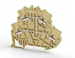 0.0.0.3.07230, Клеммник пруж.быстрозажимной (Push in) 2-х ярусный, 2,5мм.кв., с внутр.перемычкой, (бежевый); PYK2,5-2FK