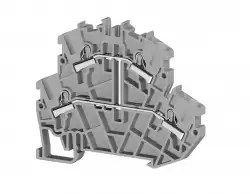 0.0.0.3.07239, Клеммник пруж.быстрозажимной (Push in) 2-х ярусный, 2,5мм.кв., с внутр.перемычкой, (серый); PYK2,5-2FK