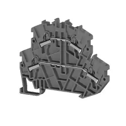 0.0.0.3.07279, Клеммник 2-х ярусный пружинный быстрозажимной (Push in), 4 мм.кв. (серый); PYK4-2F