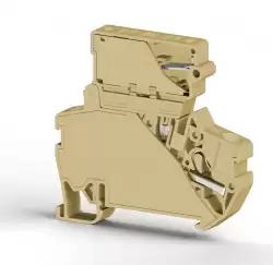 0.0.0.3.07280, Клеммник пруж.быстрозажимной (Push in) с держ.предохр.(5х25), 4 мм.кв., (бежевый); PYK 4S (5x25)