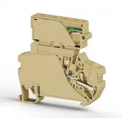 0.0.0.3.07320, Клеммник пруж.б/зажим. (Push in) с держ.пред.(6,3х31,75) с инд. 24VDC, 4 мм.кв. (бежевый); PYK 4ILD 24VDC (6,3х31,75)