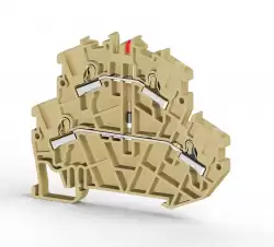 0.0.0.3.07340, Клеммник пруж.быстрозажимной (Push in) 2-х ярусный, 2,5мм.кв., с индикацией 24VDC, (бежевый); PYK2,5-2FLD 24VDC