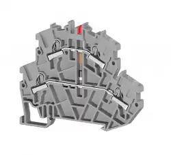 0.0.0.3.07349, Клеммник пруж.быстрозажимной (Push in) 2-х ярусный, 2,5мм.кв., с индикацией 24VDC, (серый); PYK2,5-2FLD 24VDC