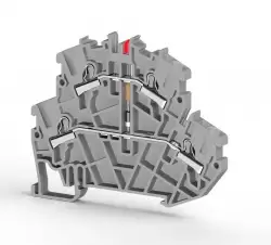 0.0.0.3.07359, Клеммник пруж.быстрозажимной (Push in) 2-х ярусный, 2,5мм.кв., с индикацией 220VAC, (серый); PYK2,5-2FLD 220VAC