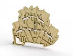 0.0.0.3.07360, Клеммник пруж.быстрозажимной (Push in) 2-х ярусный, 2,5мм.кв., с диодом, (бежевый); PYK2,5-2FD A