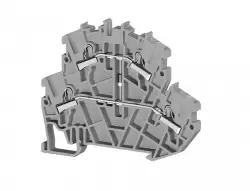 0.0.0.3.07369, Клеммник пруж.быстрозажимной (Push in) 2-х ярусный, 2,5мм.кв., с диодом, (серый); PYK2,5-2FD A