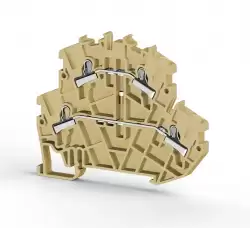 0.0.0.3.07370, Клеммник пруж.быстрозажимной (Push in) 2-х ярусный, 2,5мм.кв., с диодом, (бежевый); PYK 2,5-2FD-B