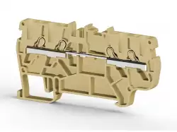 0.0.0.3.07380, Клеммник пруж.быстрозажимной (Push in), 4-х выводной, 2,5мм.кв., (бежевый); PYK 2,5С