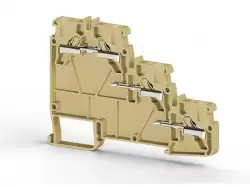 0.0.0.3.07400, Клеммник пруж.быстрозажимной (Push in) 3-х ярусн. для датчиков, 2,5мм.кв., (бежевый); PYK 3S