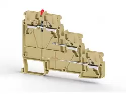 0.0.0.3.07410, Клеммник пруж.быстрозажимной (Push in) 3-х ярусн. для датчиков, с индикатором 2,5 мм.кв., (бежевый); PYK 3S NPN 24VDC