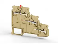 0.0.0.3.07420, Клеммник пруж.быстрозажимной (Push in) 3-х ярусн. для датчиков, с индикатором 2,5 мм.кв., (бежевый); PYK 3S PNP 24VDC