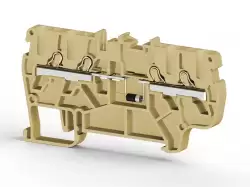 0.0.0.3.07440, Клеммник пруж.быстрозажимной (Push in), 4-х выводной, 2,5мм.кв., (бежевый); PYK 2,5СD