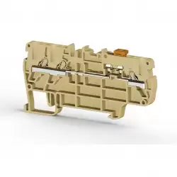 0.0.0.3.07450, Клеммник пруж.быстрозажимной (Push in) 3-х выводной, с размыкателем, 2,5 мм.кв., (бежевый); PYK 2,5EA 