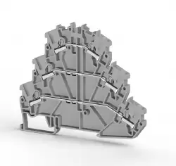 0.0.0.3.07479, Клеммник 3-х ярусный пруж.быстрозажимной (Push in), 2,5 мм.кв., с диодом, направление диода A, (серый); PYK 2,5-3FD-A