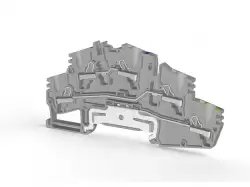 0.0.0.3.07709, Клеммник двух ярусныйпружинный быстрозажимной (Push in), 2,5 мм.кв.; PYK 2.5_M2FT (Серый)