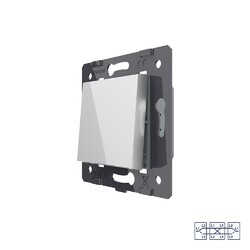 Одноклавишный перекрестный механический выключатель Livolo, цвет серый (механизм)