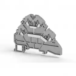 0.0.0.3.16129, Клеммник 2-х ярусный пружинный, 2,5 мм.кв., c внутр.перемычкой, (серый); YBK2,5-2FK