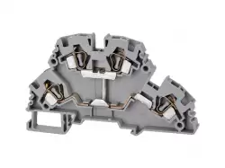 0.0.0.3.18100, Клеммник 2-х ярусный пружинный 4мм.кв. (бежевый); YBK4-2F 