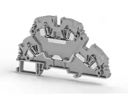 0.0.0.3.18109, Клеммник 2-х ярусный пружинный 4мм.кв. (серый); YBK4-2F 