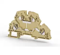 0.0.0.3.18120, Клеммник 2-х ярусный пружинный 4мм.кв., с внутр.перемычкой, (бежевый); YBK4-2FK 