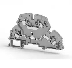 0.0.0.3.18219, Клеммник 2-х ярусный пружинный, 4 мм.кв., с диодом, (серый); YBK4-2FD-A