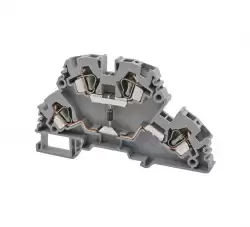 0.0.0.3.18229, Клеммник 2-х ярусный пружинный, 4 мм.кв., с диодом, (серый); YBK4-2FD-B