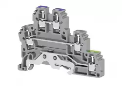 0.0.0.3.24209T, Клеммник 2-х ярусный с контактом на рейку, 2,5мм.кв., (серый); PUK 2Т-1