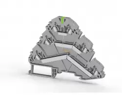 0.0.0.3.24739, Клеммник пружинный 3-х ярусный, 2,5мм.кв., с индикацией 24 VDC, (серый); YBK 2,5-3F (NPN)