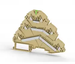 0.0.0.3.24740, Клеммник пружинный 3-х ярусный, 2,5мм.кв., с индикацией 24 VDC, (бежевый); YBK 2,5-3F (PNP)