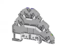 0.0.0.3.24809, Клеммник пружинный 2-х ярусный с контактом на рейку, 2,5 мм.кв., (серый); YBK 2,5-2 FT