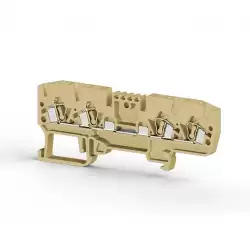 0.0.0.3.26100, Клеммник пружинный 4-х выводной, 2,5 мм.кв., (бежевый); YBK 2,5C