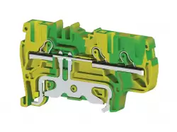 0.0.0.3.36600, Клеммник 2-х ярусный, с внутр. перемычкой, с конт. на землю, 4 мм.кв., (земля); PYK 4ET