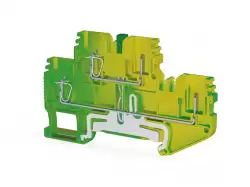 0.0.0.3.37070, Штекерный - Пружинный Клеммник на DIN-рейку 2,5мм.кв., 2-х уровневый, с внутренней перемычкой (земля); CTP 2,5-2T