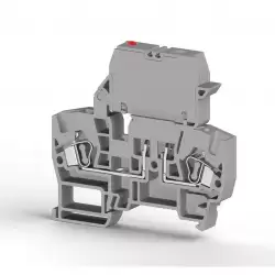 0.0.0.3.55849, Клеммник пружинный с держ. предохр. (5х20, 5х25), откид.картридж, с индикацией 48VDC, на DIN-рейку, 4 мм.кв., (серый); YBK ILD 48 VDC