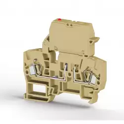 0.0.0.3.55850, Клеммник пружинный с держ. предохр. (5х20, 5х25), откид.картридж, с индикацией 110VAC, на DIN-рейку, 4 мм.кв., (бежевый); YBK ILD 110 VAC